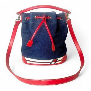 TOMMY HILFIGER Denim Handbag with Removable Crossbody Strap COMES WITH DUST BAG